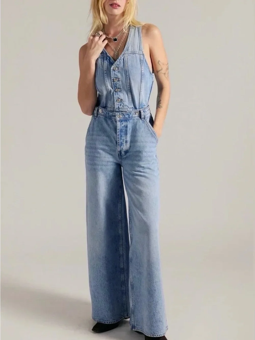 Free People We The Free Better Together Convertible Jumpsuit size 30